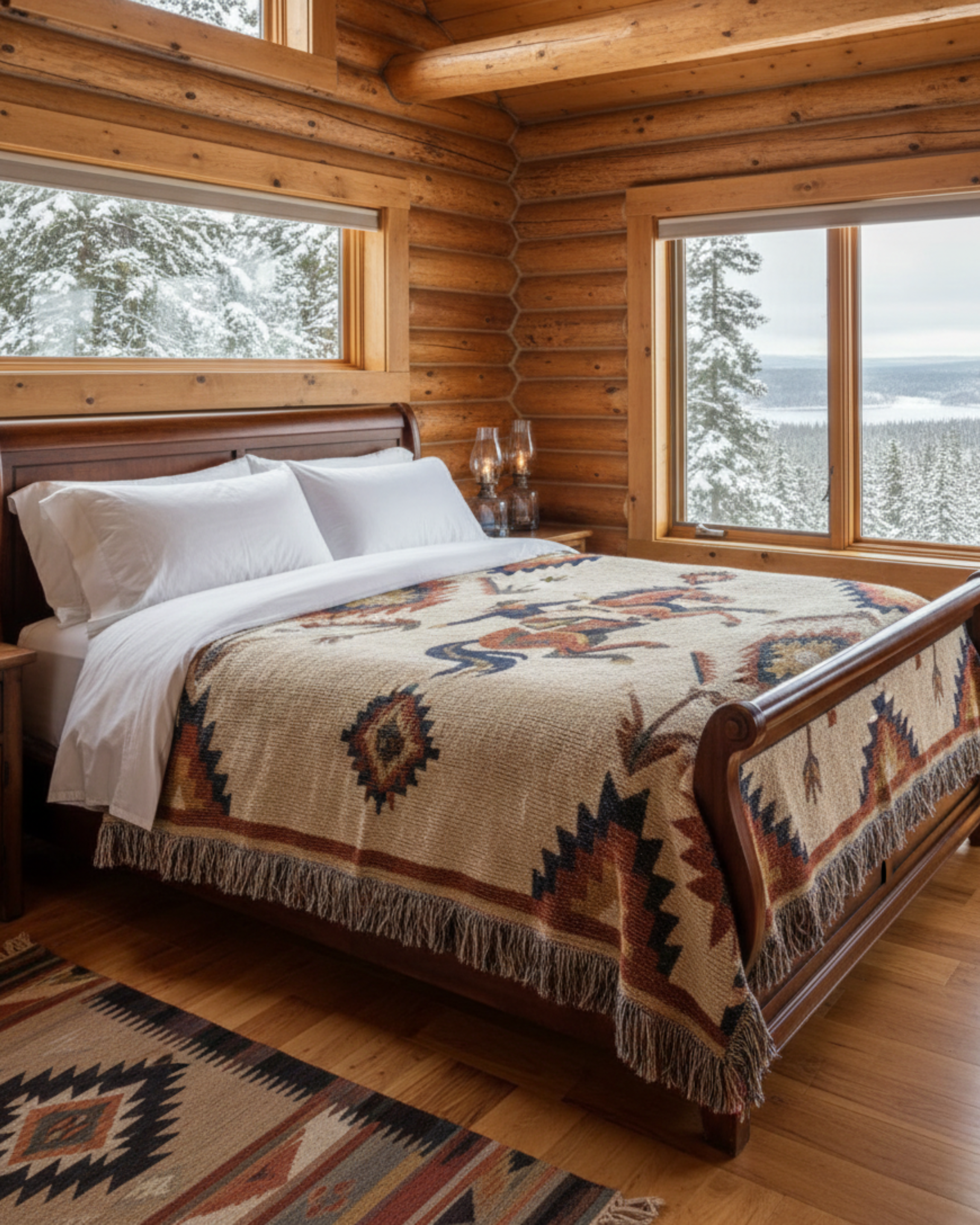 Southwest Rodeo Rider – Woven Cotton Western Heritage Blanket Western Gifts