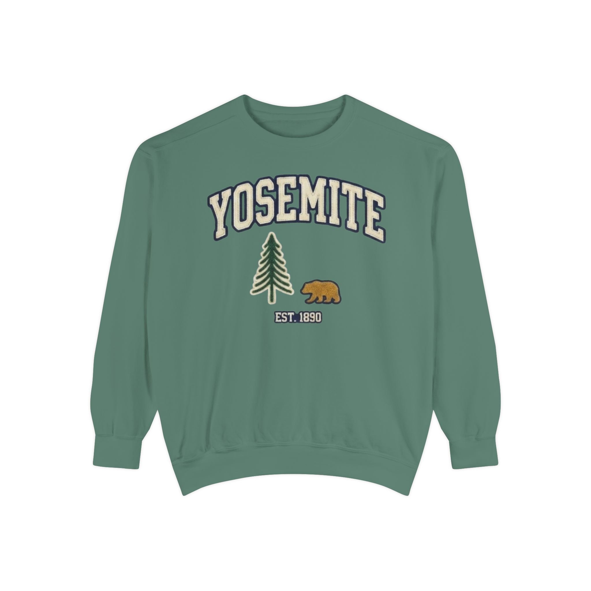 Yosemite National Park sweatshirt with vintage bear and pine tree graphic, est. 1890