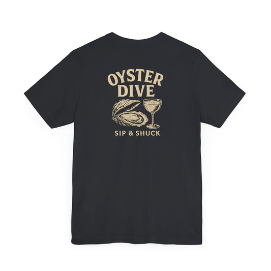 Oyster Dive Shirt Sip & Shuck Tee Vintage Oyster Bar Graphic T-Shirt by Trini Skies Supply Co.