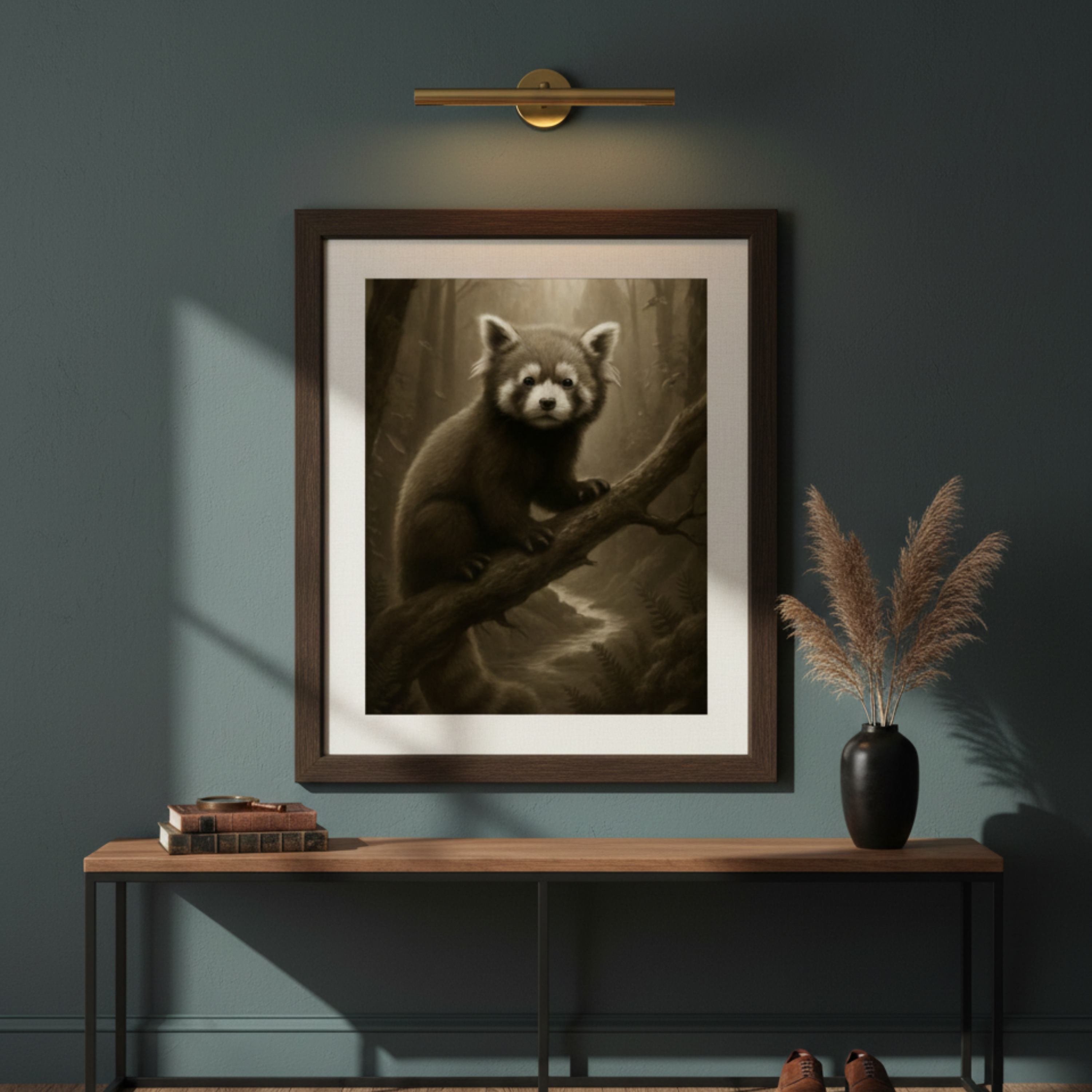 Red Panda Forest Art Print – Vintage Inspired Wildlife & Nature Wall Art