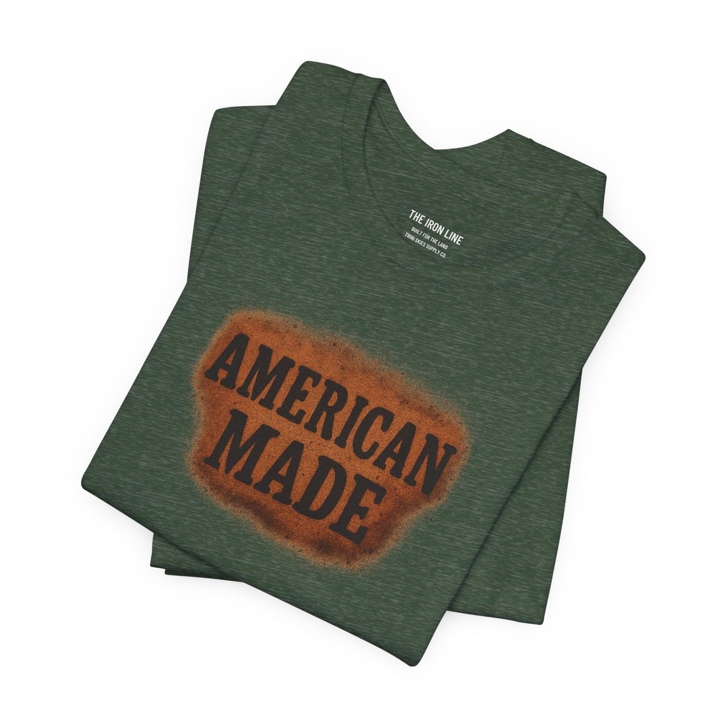 American Made Iron Line Tee by Trini Skies Supply Co. Everyday Wear, 4th of July Celebration, Memorial Day Tee