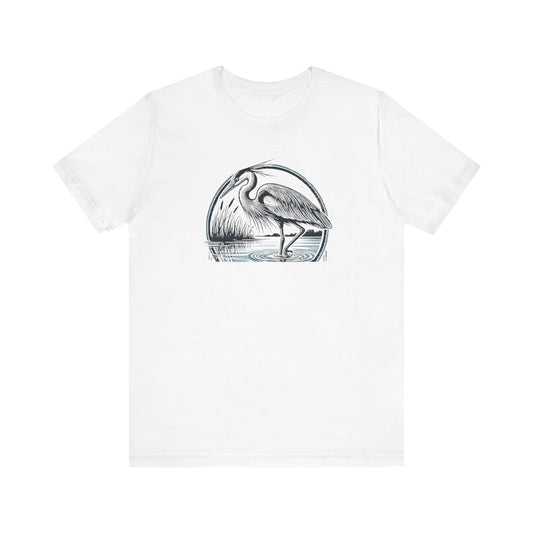 Majestic Heron Graphic T-Shirt  Unisex Elegant Wildlife Nature Tee