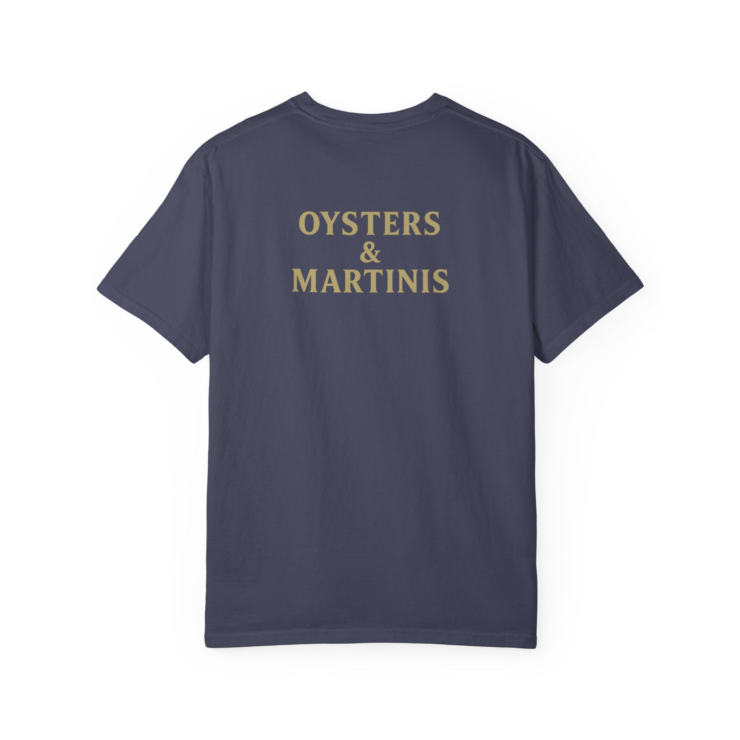 Oysters & Martinis Shirt Dockside Club Comfort Colors Tee Vintage Coastal Bar Graphic Trini Skies Supply Co.