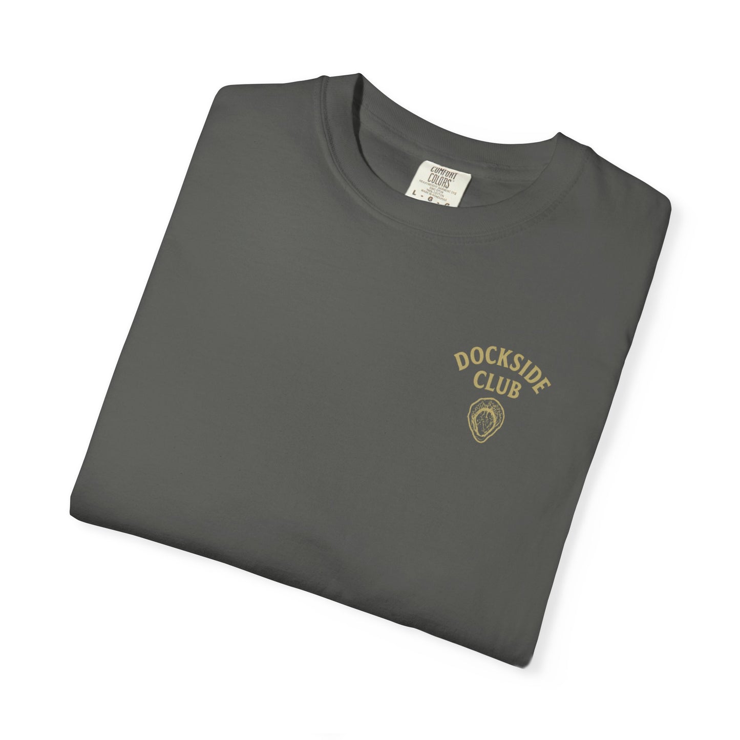 Oysters & Martinis Shirt Dockside Club Comfort Colors Tee Vintage Coastal Bar Graphic Trini Skies Supply Co.