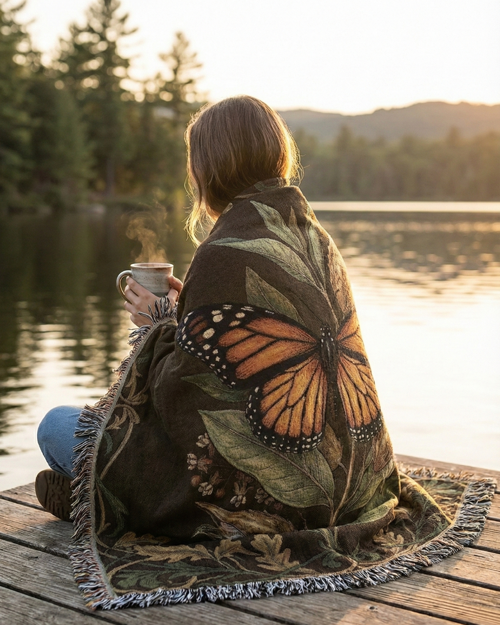 The Monarch Estate Woven Tapestry Throw | Heritage Oak & Botanical Series |  Cotton