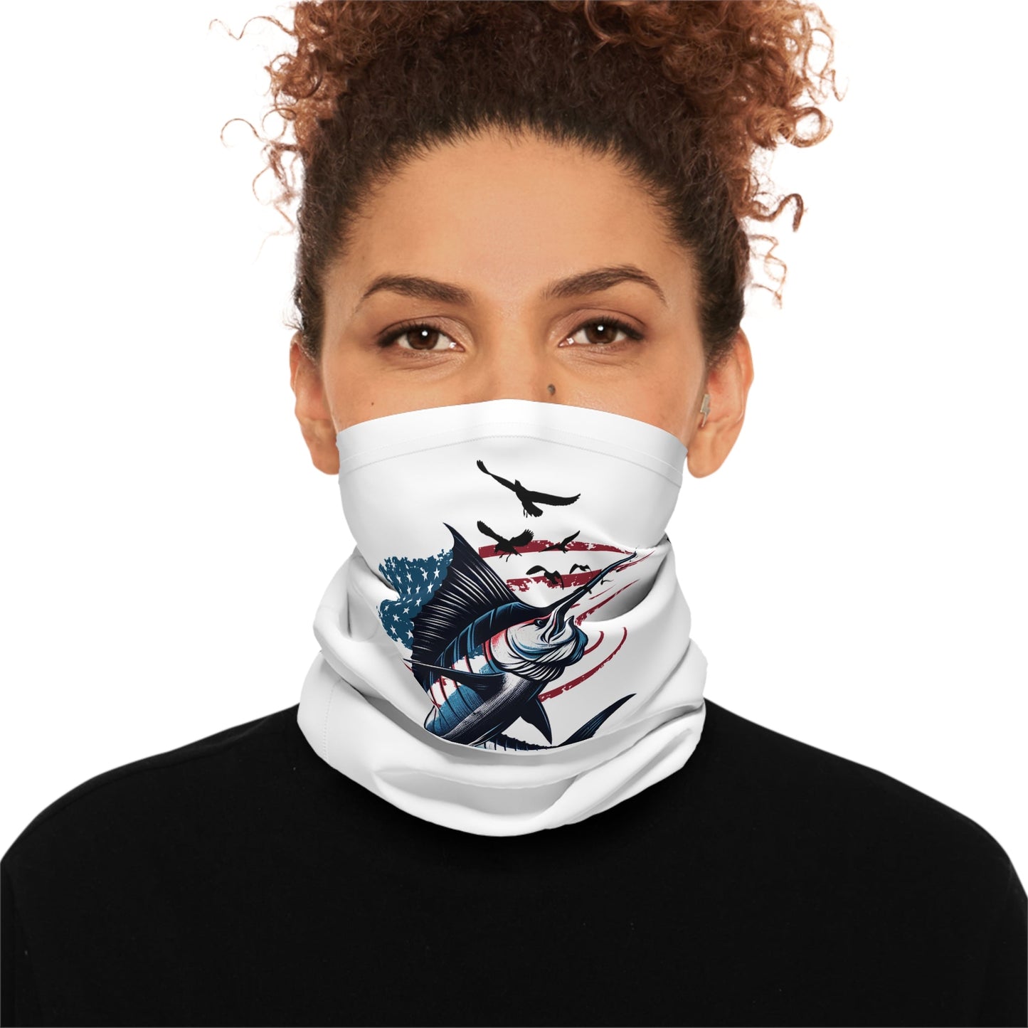 USA Sport Fishing Lightweight Neck Gaiter, 100% Moisture-Wicking Polyester Microfiber.