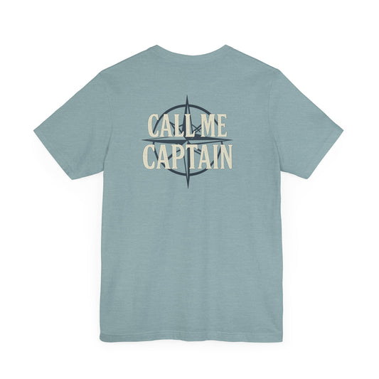 Call Me Captain Shirt Nautical Compass Tee Trini Skies Supply Co. Coastal Lifestyle T-Shirt for Men & Women - Heather