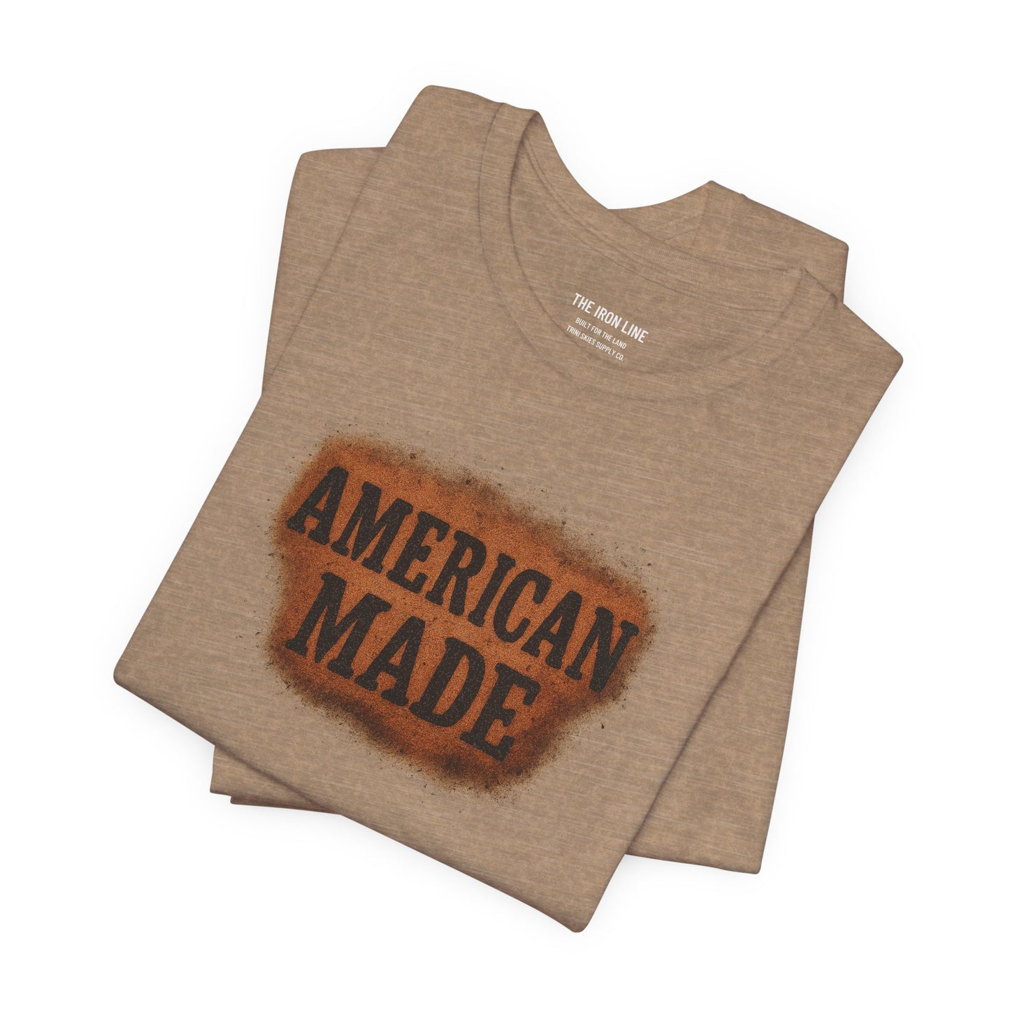 American Made Iron Line Tee by Trini Skies Supply Co. Everyday Wear, 4th of July Celebration, Memorial Day Tee