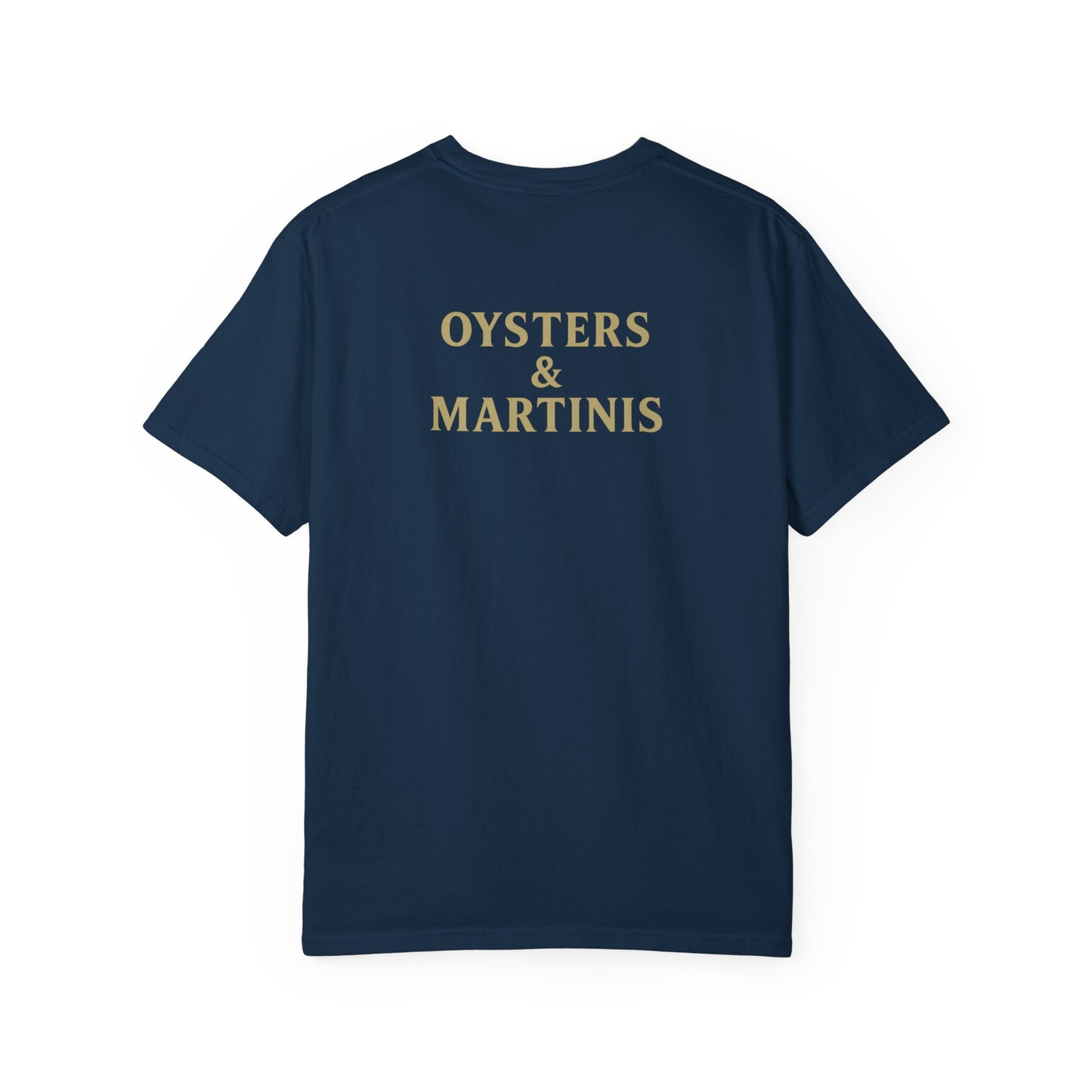 Oysters & Martinis Shirt Dockside Club Comfort Colors Tee Vintage Coastal Bar Graphic Trini Skies Supply Co.