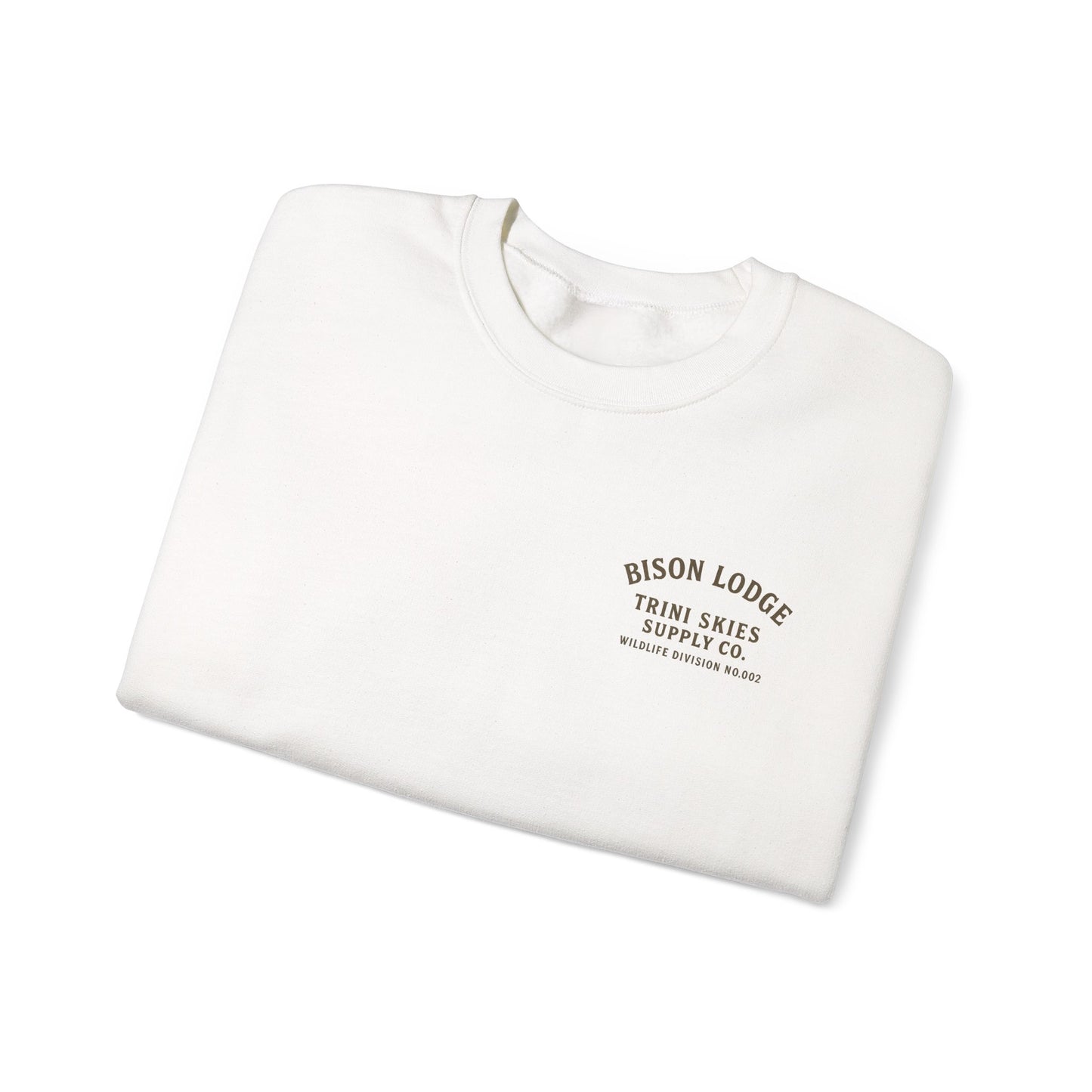 Bison Lodge Crewneck Trini Skies Supply Co. Americana Wildlife Sweatshirt Heritage Outdoor Series National Park Shirt