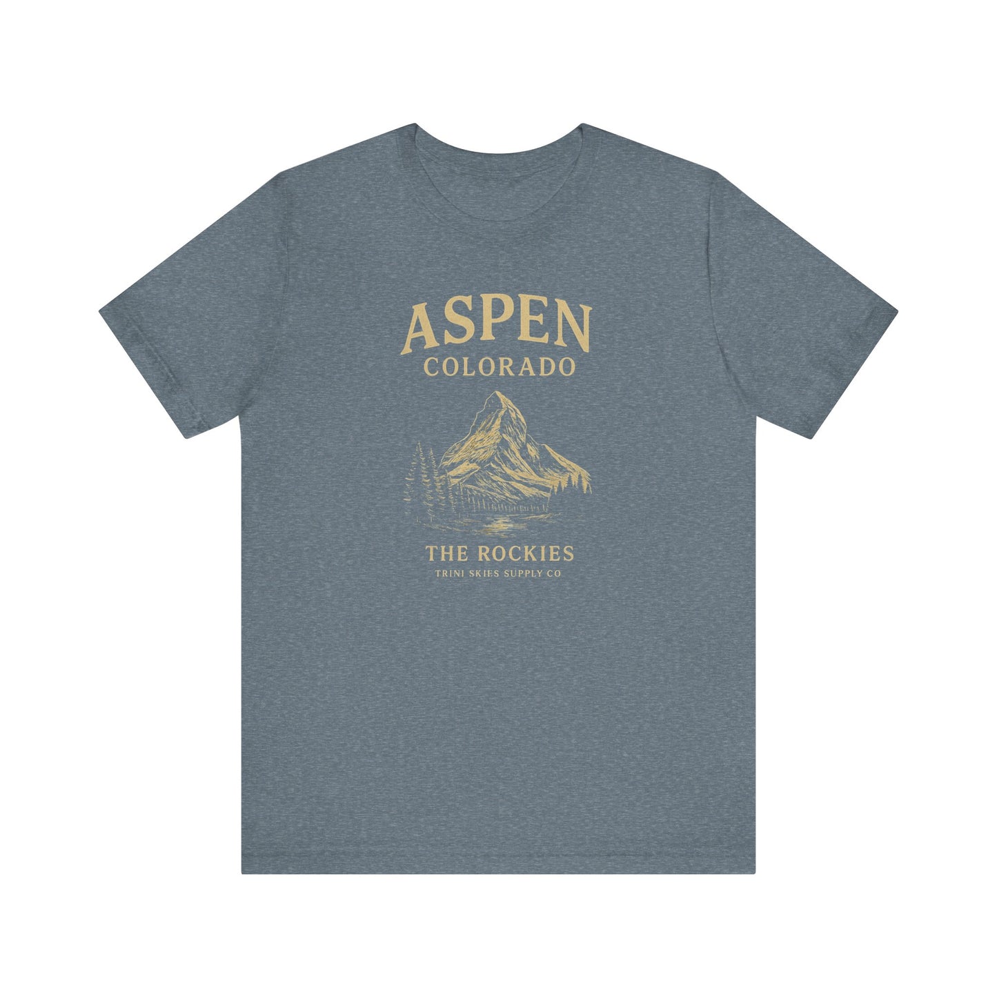 Aspen Colorado Mountain Tee, Nature Lover Shirt, Travel Gift, Adventure Apparel, Unisex Short Sleeve Top