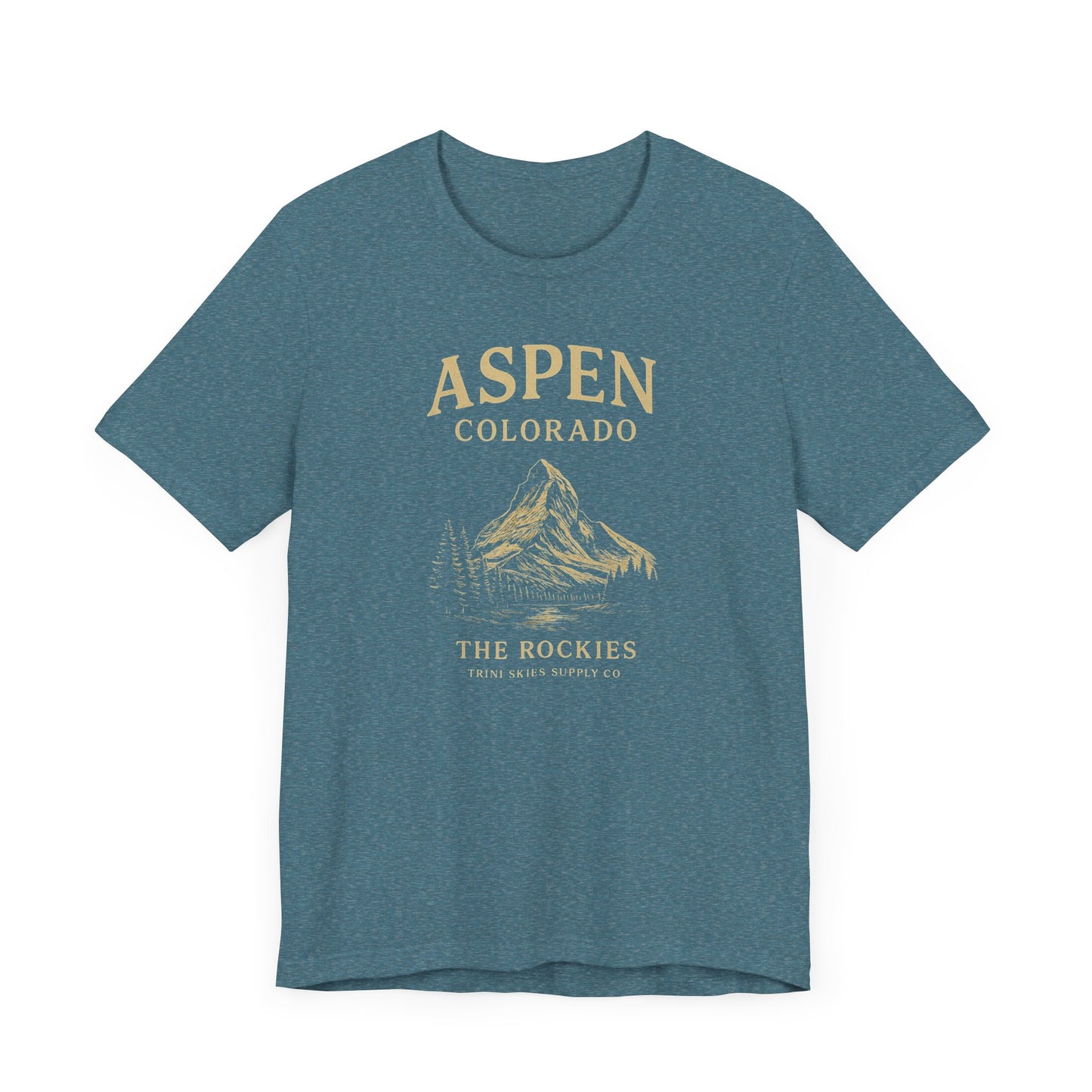Aspen Colorado Mountain Tee, Nature Lover Shirt, Travel Gift, Adventure Apparel, Unisex Short Sleeve Top