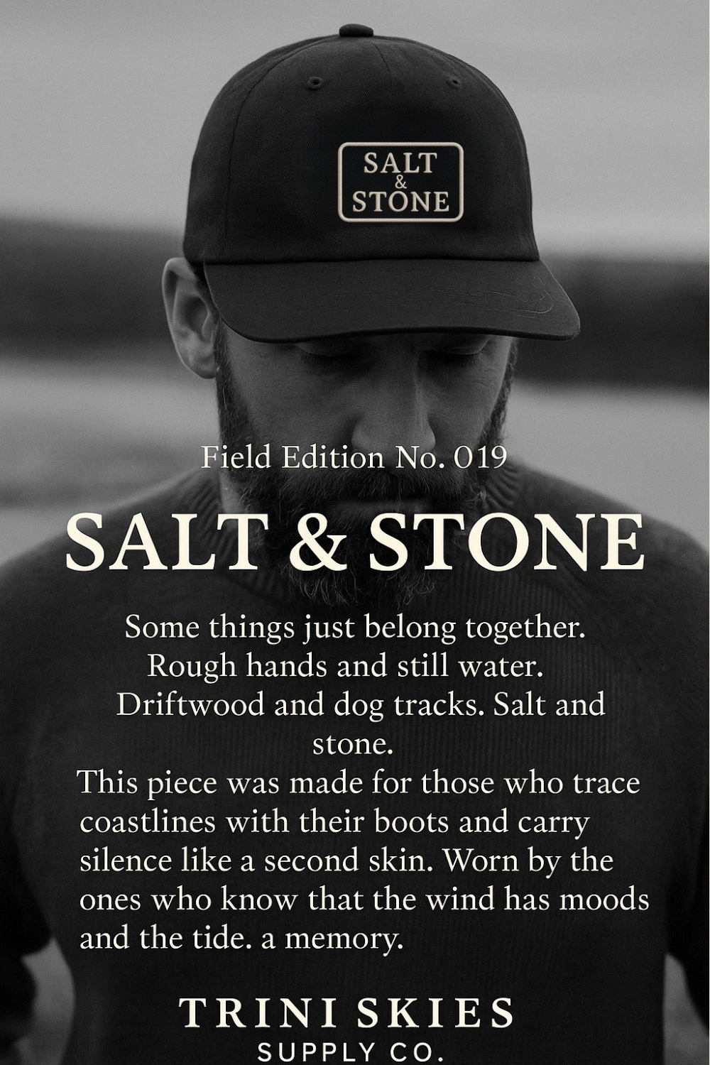 Salt & Stone Hat – Yupoong Dad Cap | Trini Skies Supply Co. | Minimalist Outdoor Heritage Hat