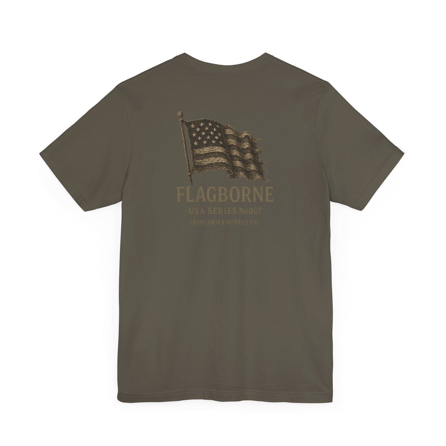 Flagborne American Heritage Tee Trini Skies Supply Co. Vintage Flag Graphic Shirt Patriotic USA T-Shirt