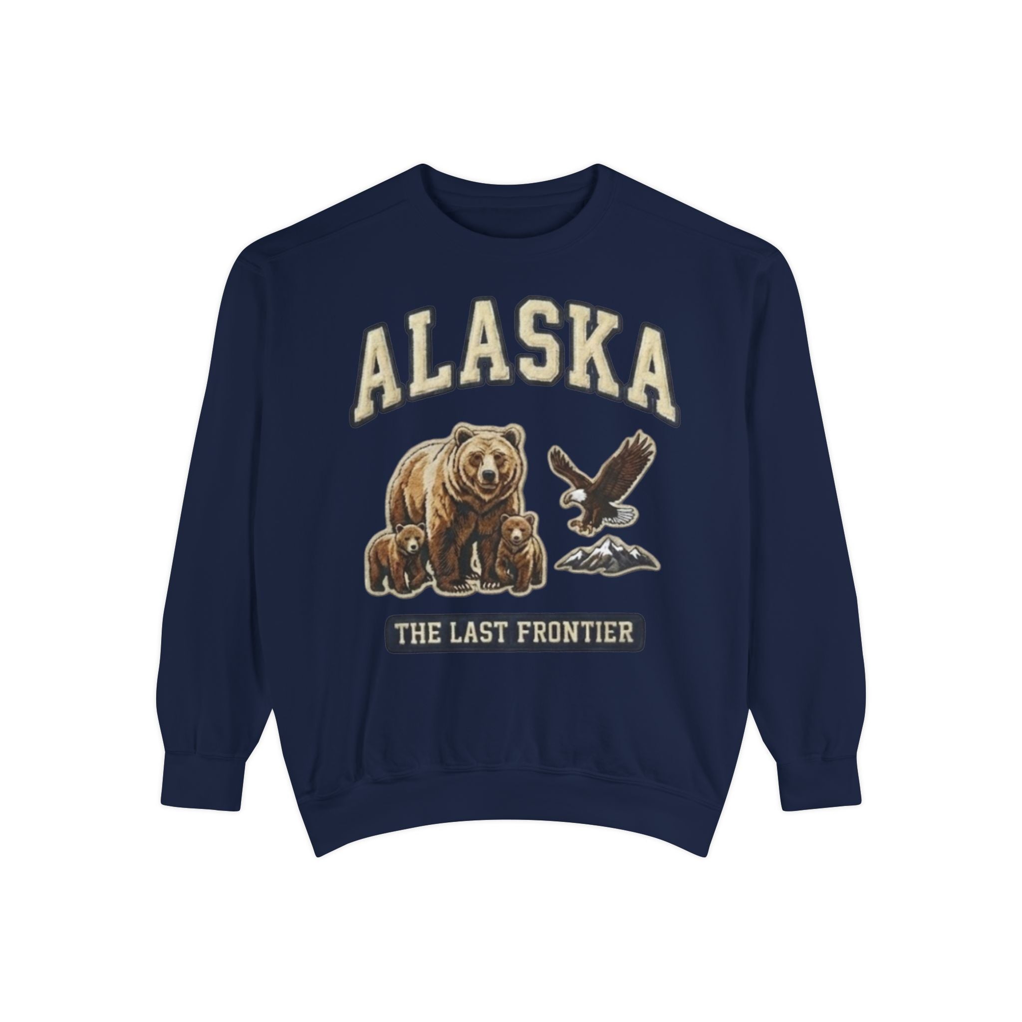 Vintage inspired bear and eagle graphic wildlife Alaska sweatshirt