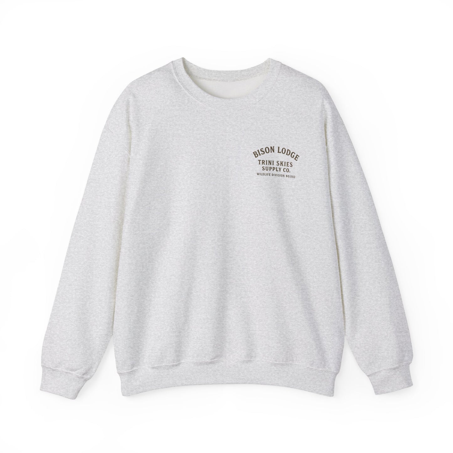 Bison Lodge Crewneck Trini Skies Supply Co. Americana Wildlife Sweatshirt Heritage Outdoor Series National Park Shirt