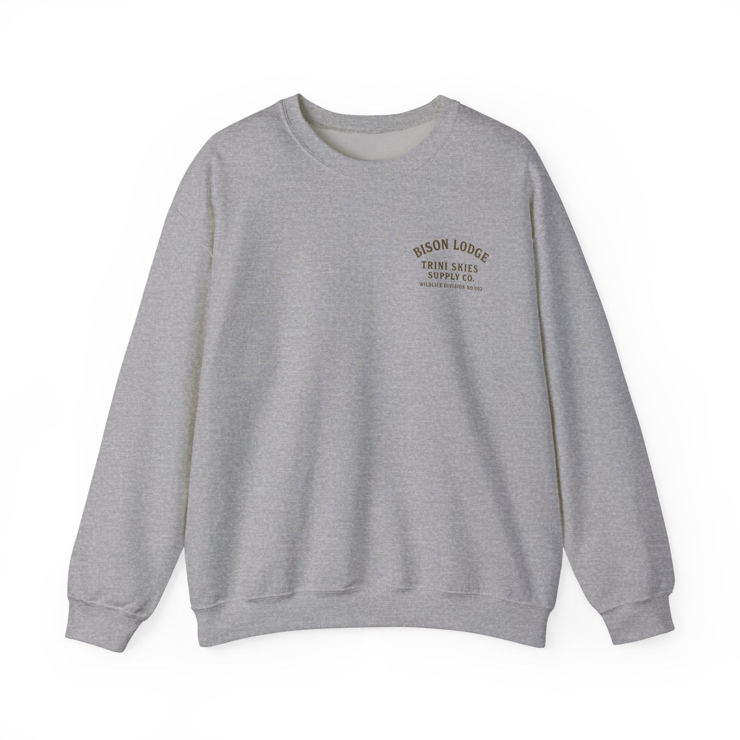 Bison Lodge Crewneck Trini Skies Supply Co. Americana Wildlife Sweatshirt Heritage Outdoor Series National Park Shirt