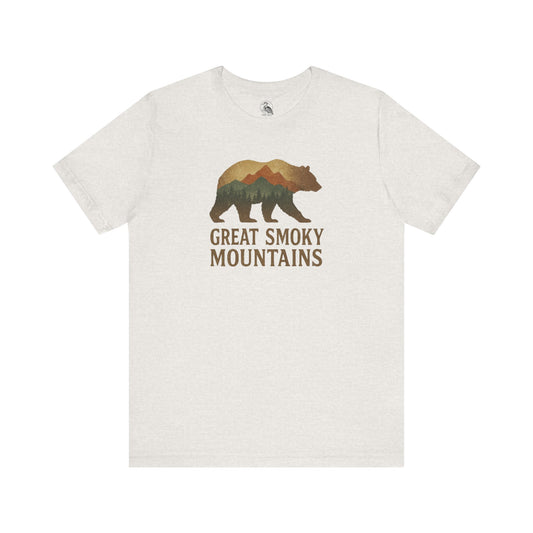 Great Smoky Mountains Bear Tee, Nature Lover Shirt, Hiking T-Shirt, Adventure Gift, Outdoor Casual Wear, Eco-Friendly Apparel