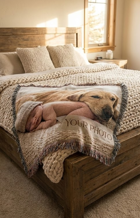 Custom Photo Woven Blanket | 100% Cotton Picture Throw | Trini Skies