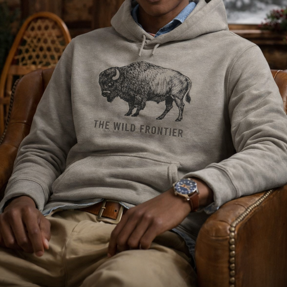 Heritage Bison Hoodie - Yellowstone Wildlife Sweatshirt