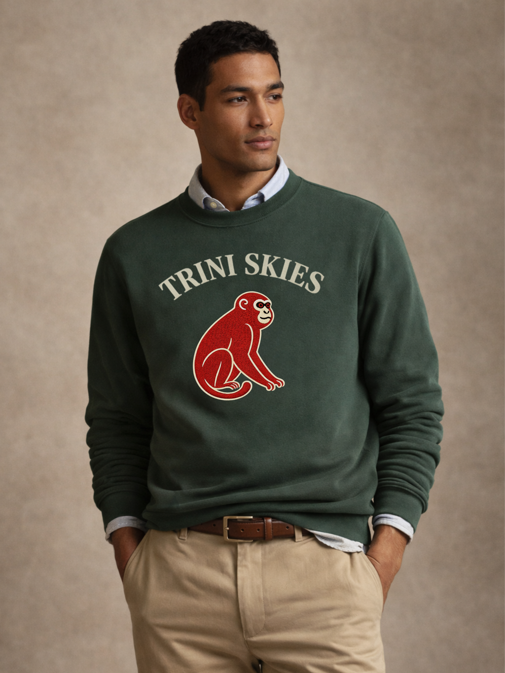 Monkey Heritage Sweatshirt - Nature Inspired Crewneck Fleece