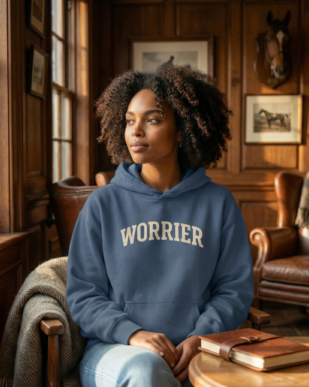 Blue Anxiety Hoodie Worrier Since Birth in Comfort Colors