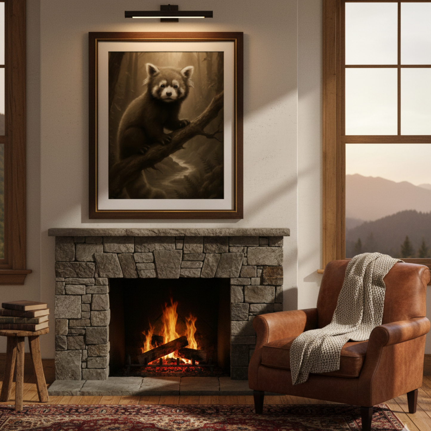 Red Panda Forest Art Print – Vintage Inspired Wildlife & Nature Wall Art