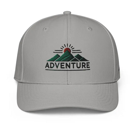 Adidas Adventure Embroidered Mountain Landscape Hat – Hiking & Camping Ready - Grey Three - Hats light gray baseball