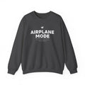 Dark gray unisex airplane mode crewneck travel sweatshirt