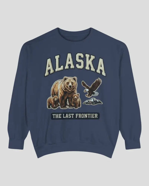 Vintage inspired bear eagle graphic wildlife Alaska sweatshirt