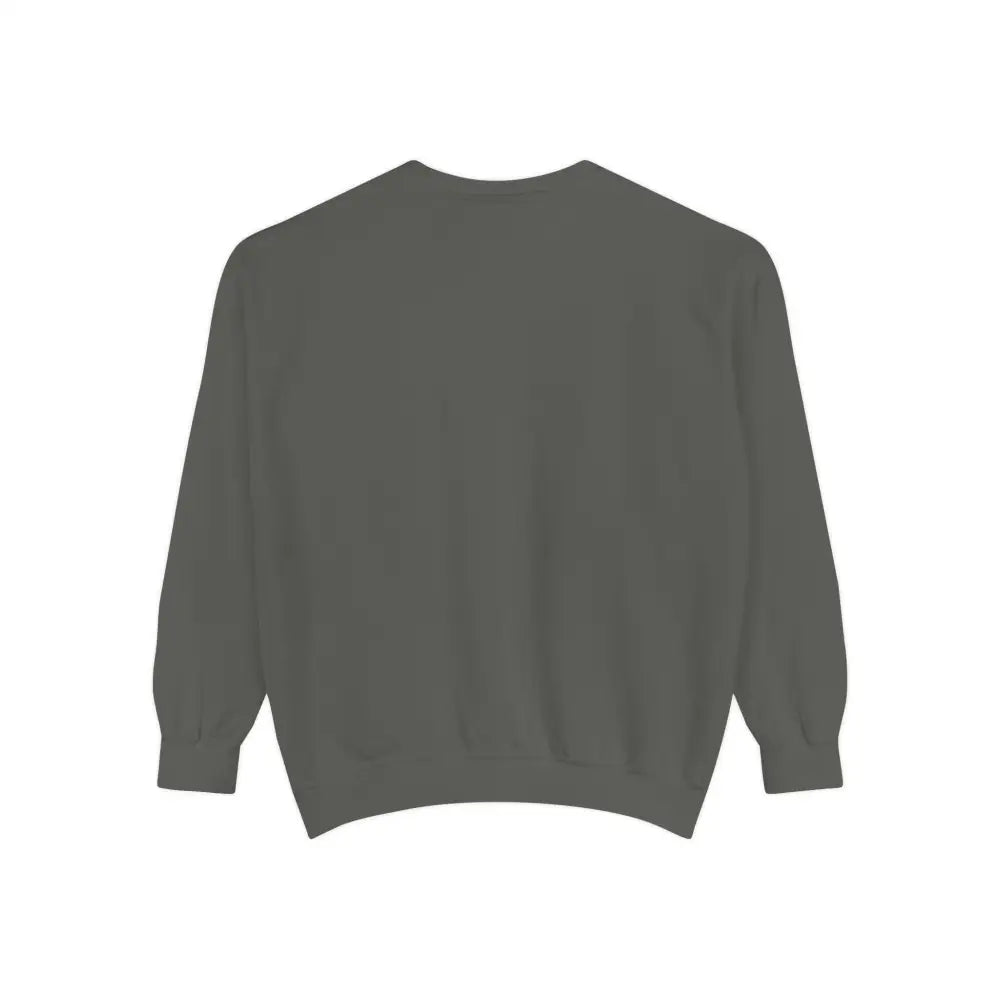 Dark gray Shakespeare quote sweatshirt with ribbed cuffs and hem for theatre lovers