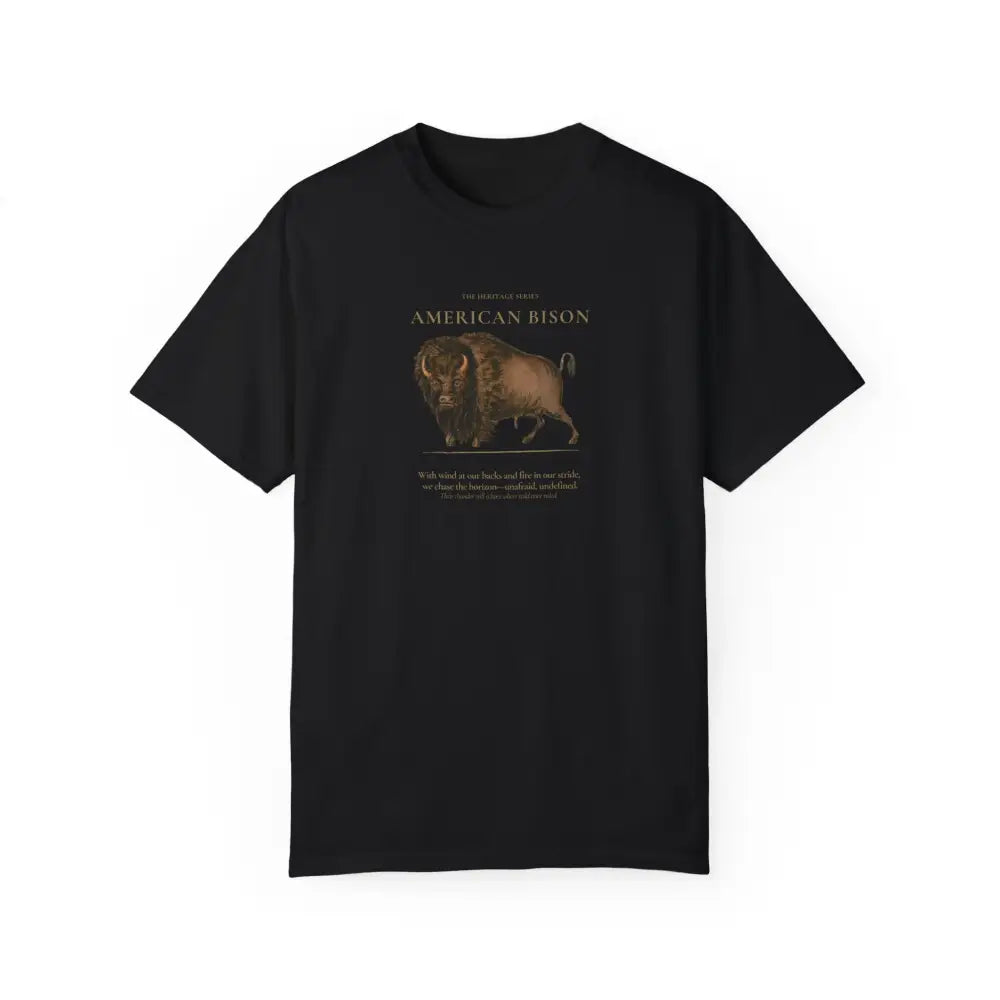 Black American Bison Graphic Tee from Heritage Series by Trini Skies Supply