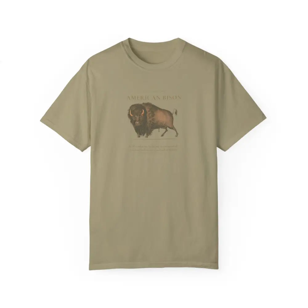 Olive green American Bison Heritage Series graphic t-shirt