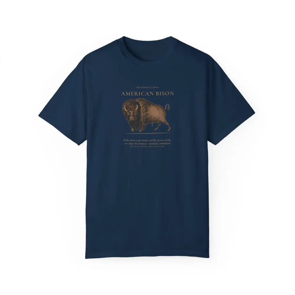 Navy blue American Bison graphic tee from Heritage Series