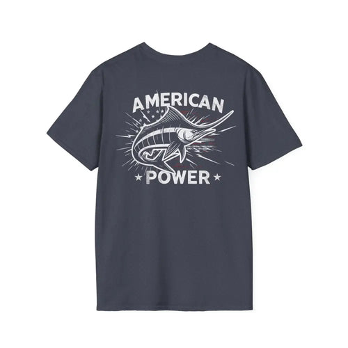 American Power Marlin fish t-shirt with back graphic