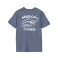 Blue American Power Marlin short-sleeved fish graphic T-shirt