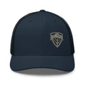Navy blue Army Rangers embroidered trucker cap with iconic emblem
