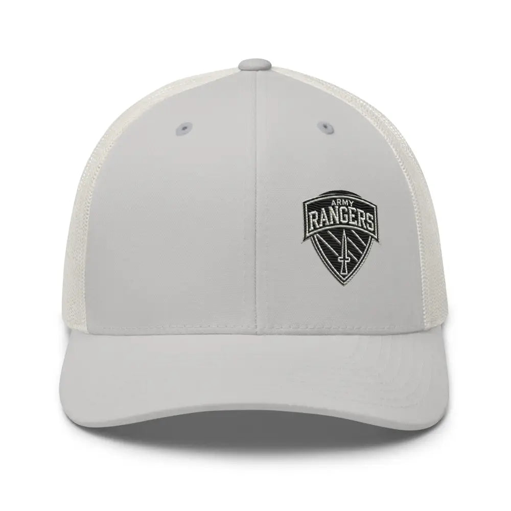 White Army Rangers embroidered trucker cap with iconic Rangers emblem