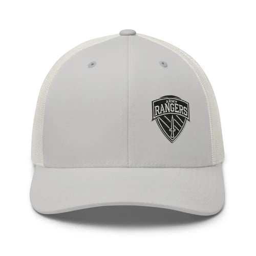 White Army Rangers embroidered trucker cap with iconic Rangers emblem