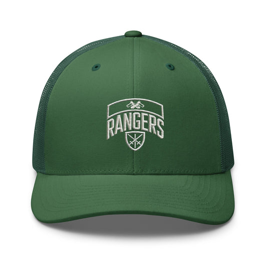 Army Rangers Embroidered Trucker Cap Patriotic Mesh Hat for - Evergreen - Hats 1