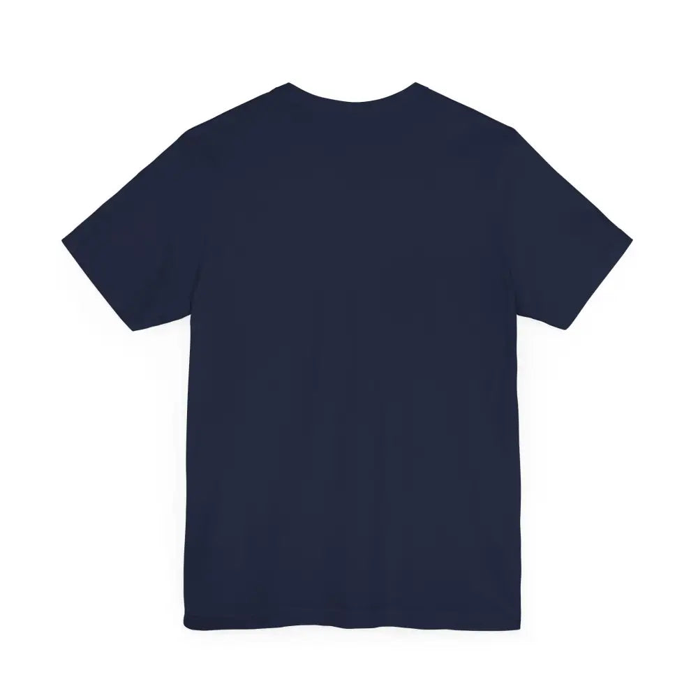 Plain navy blue crew-neck short-sleeve Colorado mountain tee for nature lovers