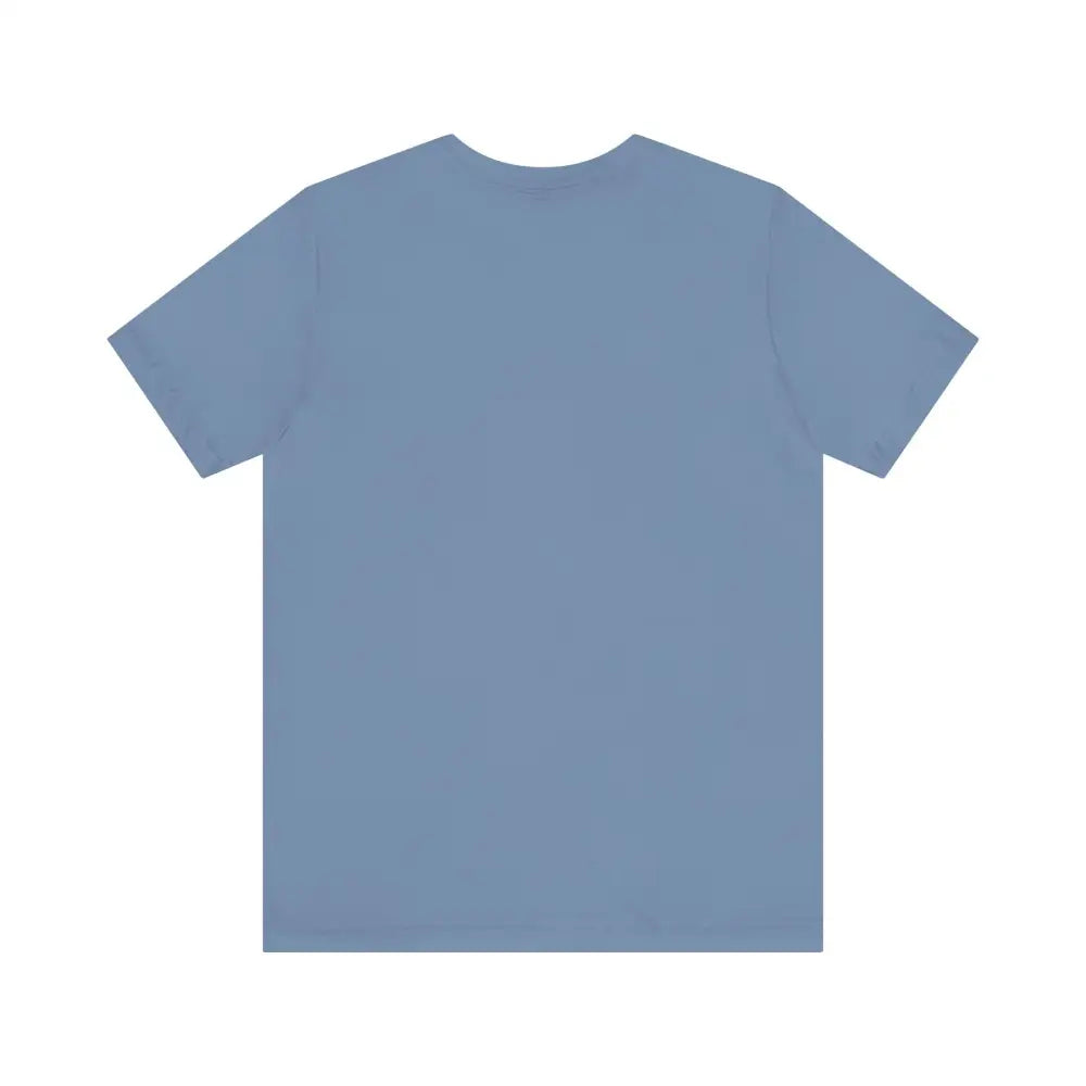 Plain blue short-sleeved Aspen Colorado Mountain graphic tee for nature lovers