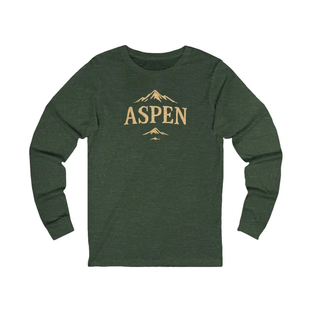Dark green Aspen Mountain graphic tee with timeless mountain print