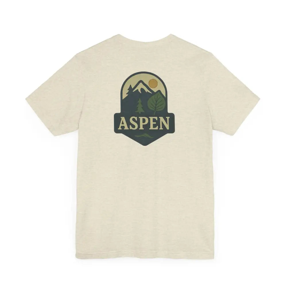 Light Aspen Mountain Tee with Iconic Aspen Tree Graphic