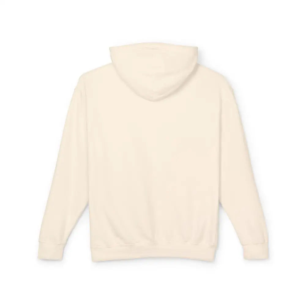 Cream-colored Aspen Sunset Hoodie from Trini Skies with ribbed cuffs and hem