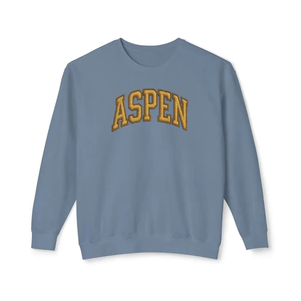Vintage Aspen crewneck sweatshirt with gold Aspen embroidery