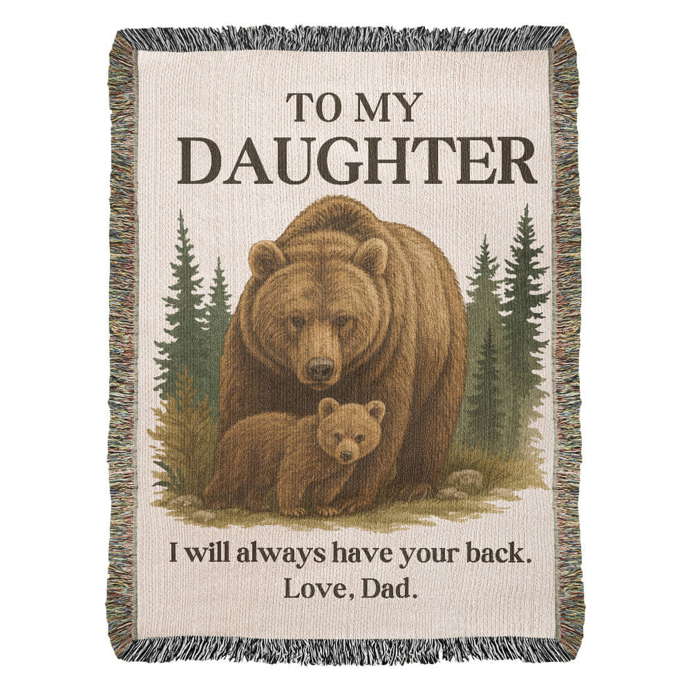 The Guardian Bear | Heirloom Woven Cotton Throw Blanket