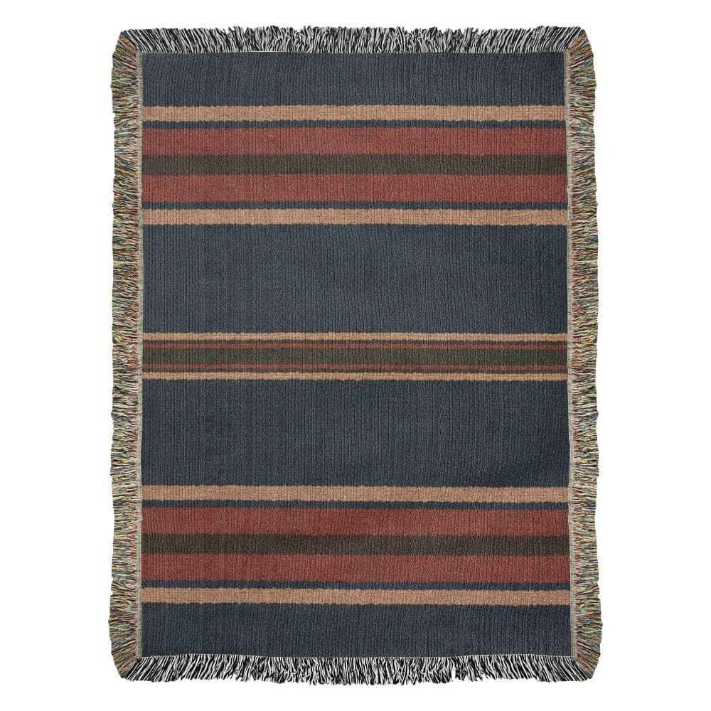Aspen Stripe Woven Blanket – Heritage Travel Textile with Mountain Lodge Aesthetic Travel Gifts