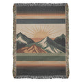 Alpine Sunrise Woven Blanket – Mountain Landscape Travel Collection Throw
