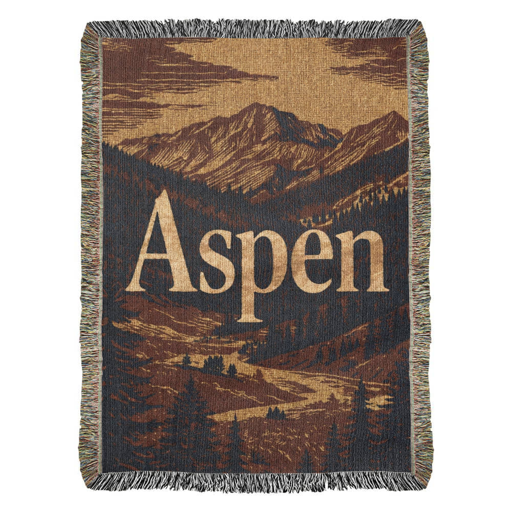 Aspen Woven Blanket – Mountain Landscape Travel Gifts